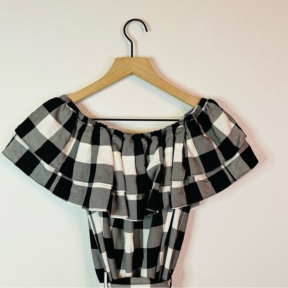 NWT Love Moschino Gingham Checkered Cherry Patch Dress 4 - Picture 8 of 11